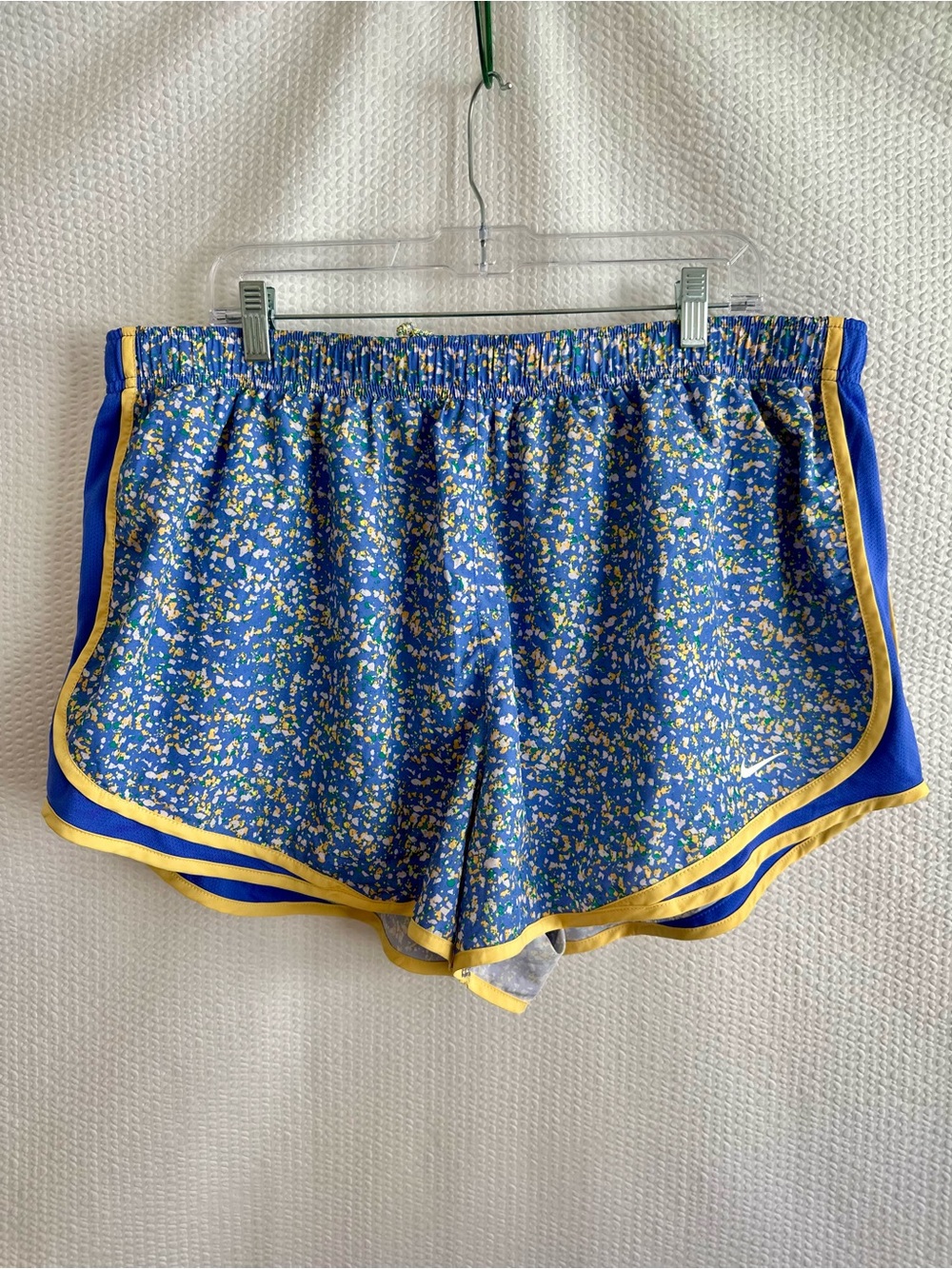 Nike Dri-Fit Tempo Running Shorts Blue Floral Print Lined Athletic Women’s 2XL